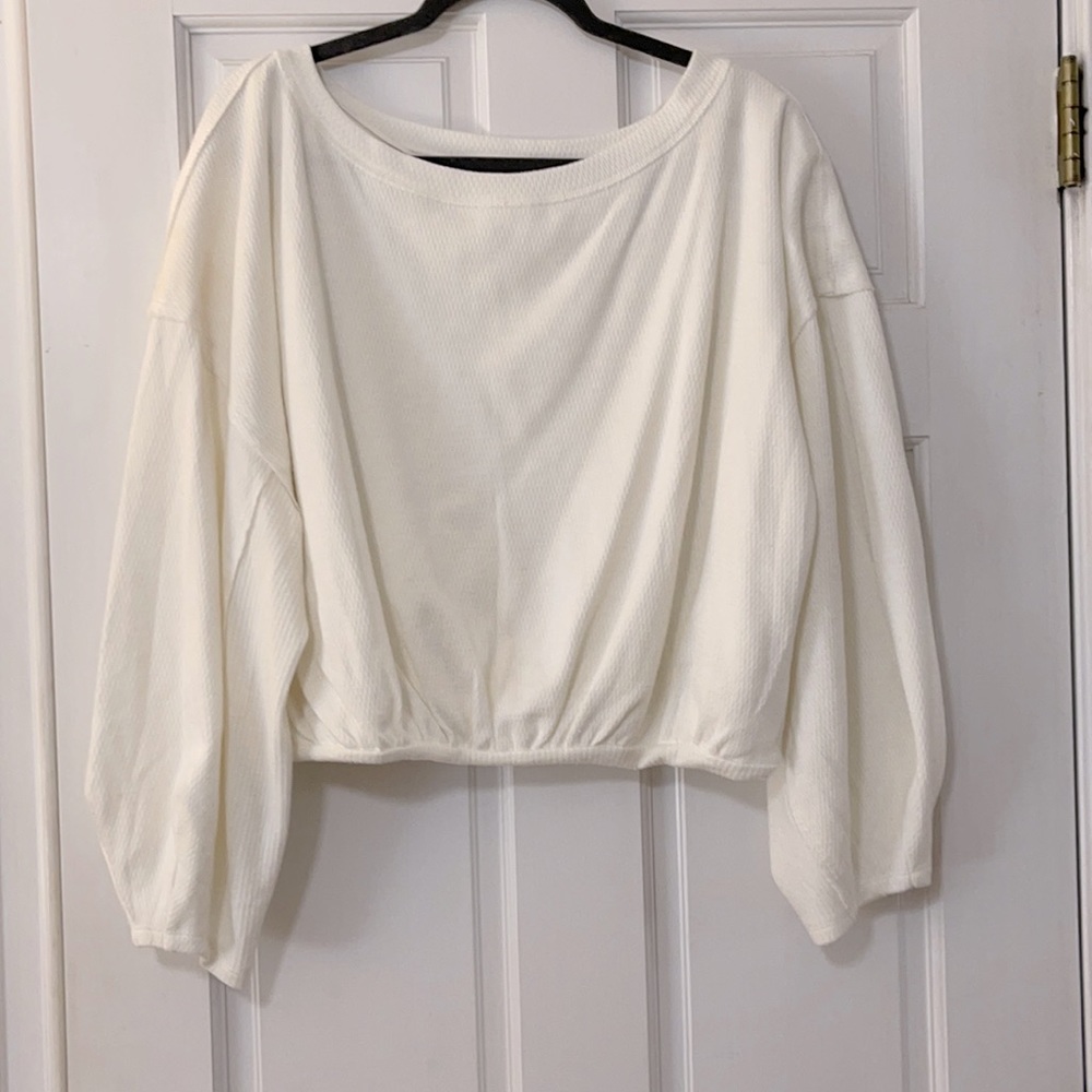 We the free - boat neck puff sleeve